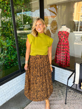 Load image into Gallery viewer, Misty Tiger Print Flared Maxi Skirt- Brown/Black
