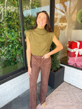 Load image into Gallery viewer, Hunter Mock Neck Ribbed Hem Knit Sweater - Olive Green
