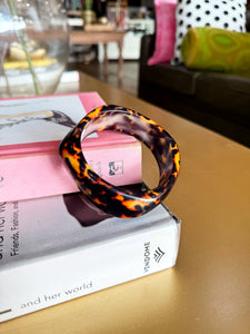 Acrylic Chunky Bracelet Bangle - Tortoise