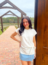 Load image into Gallery viewer, Parker Luxe Soft Side Knot Top- White
