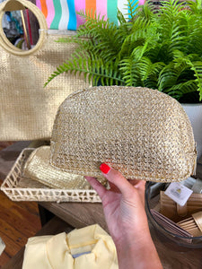 Adora Half Moon Zip Pouch - Gold