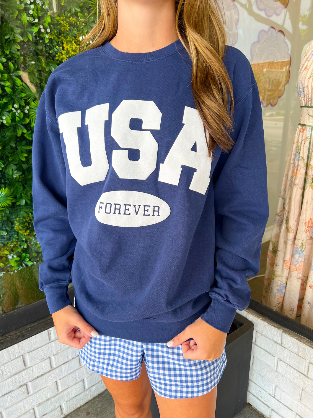 USA Forever Puff Print Sweatshirt : Friday + Saturday