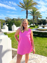 Load image into Gallery viewer, Juliet Side Embroidered Sleeveless Mini Dress - Pink/ Orange
