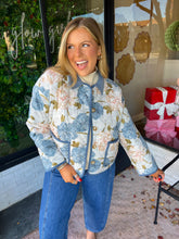 Load image into Gallery viewer, Whitney Floral Corduroy Button Up Jacket - Blue
