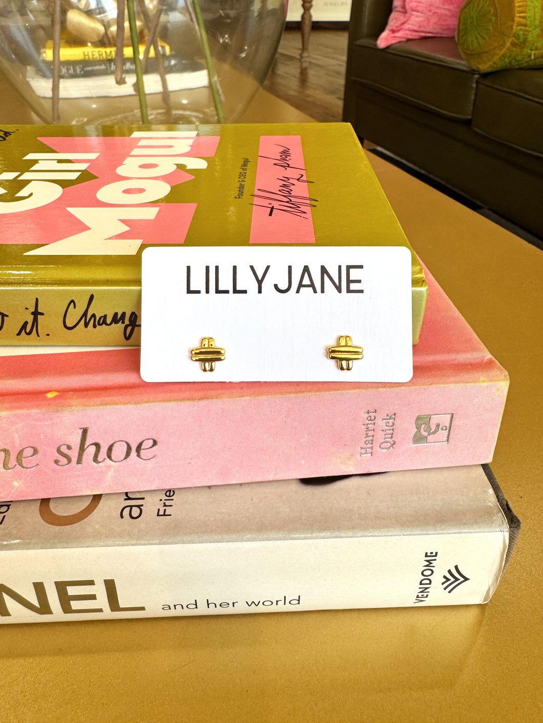 Gold Crisscross Studs