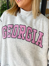 Load image into Gallery viewer, Georgia Stripe Embroidered Mock Neck Sweatshirt

