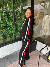 Load image into Gallery viewer, Braylen Striped Hoodie Pant Set - Black/Red
