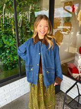 Load image into Gallery viewer, Jordan Corduroy Contrast Denim Jacket
