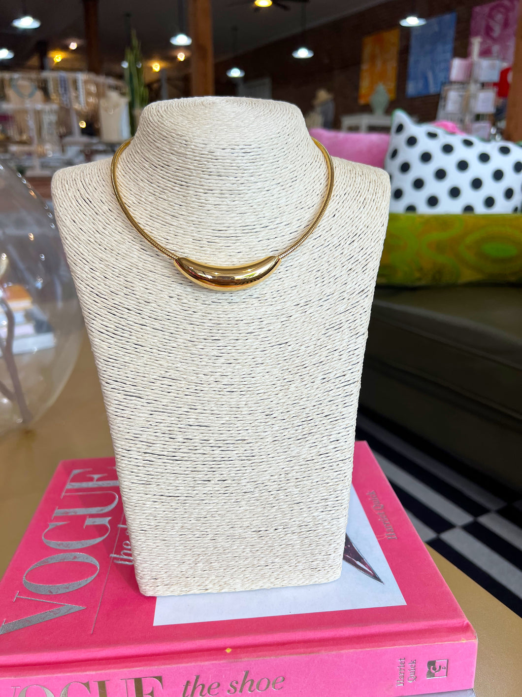 Gold Snake Chain Pendant Choker
