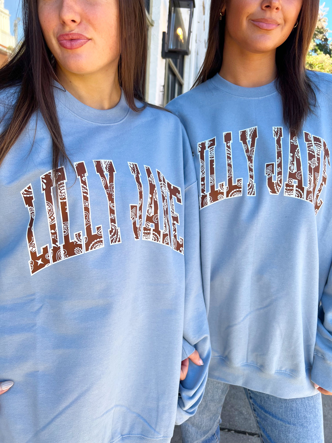 Lilly Jane Bandana Printed Sweatshirt - Light Blue