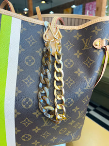 Chunky Acrylic Bag Charm-Brown