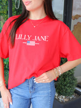 Load image into Gallery viewer, Lilly Jane 250 Flag Graphic- Red
