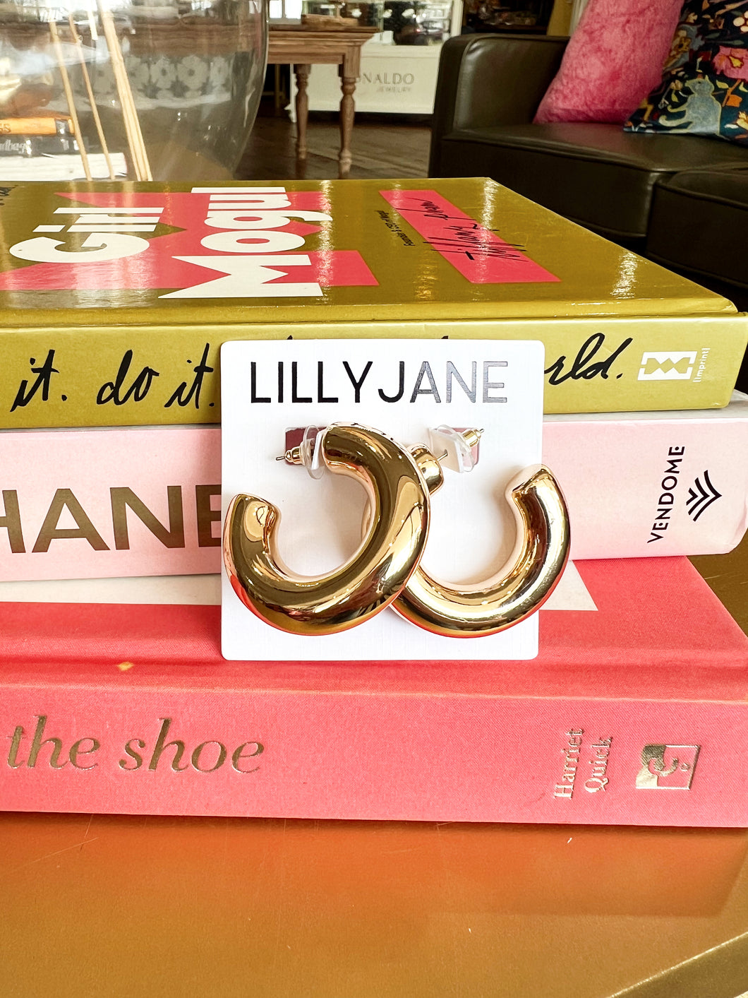 Gold Dainty Thick Hoops
