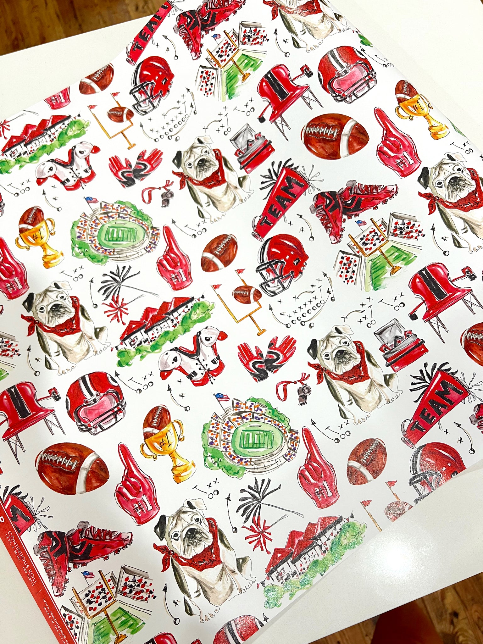 Rosanne Beck Bulldog Icon Table Runner