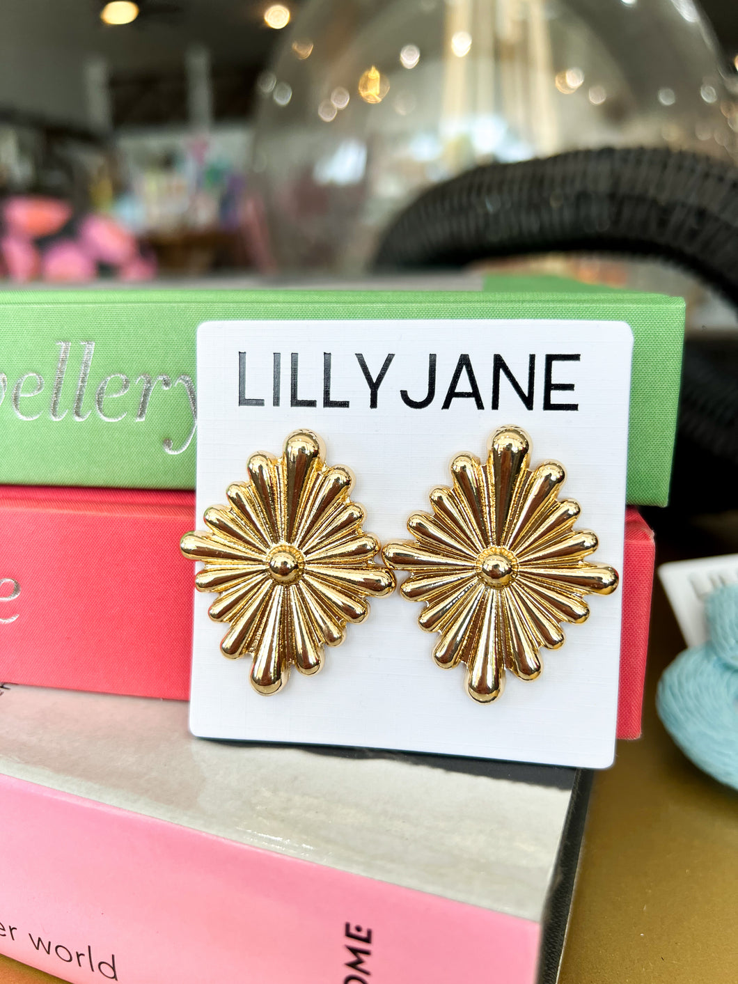 Gold Burst Textured Studs