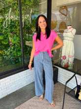Load image into Gallery viewer, Olivia Flowy Wide Leg Denim Pants-Light Denim
