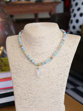 Load image into Gallery viewer, Rondelle Beaded Fish Pendant Necklace -Natural Multi
