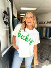 Load image into Gallery viewer, Lucky Oversized Tinsel Embroidered Top
