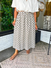 Load image into Gallery viewer, Madalyn Gingham Polka Dot Midi Skirt- Brown
