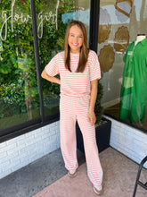 Load image into Gallery viewer, Sailor Lounge Stripe Pants - Light Pink
