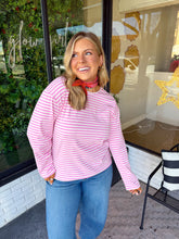 Load image into Gallery viewer, Ainsley Luxe Soft Stripe Top - Pink/Cream
