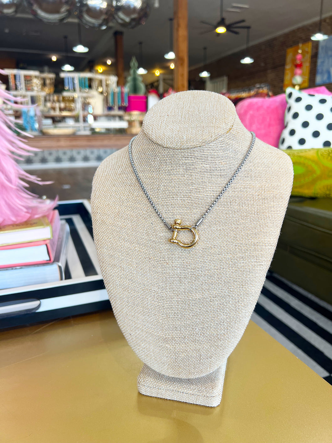 Two Toned Carabiner Necklace