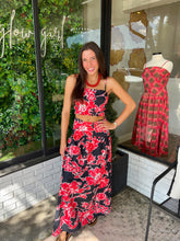 Load image into Gallery viewer, Bella Floral Cami Midi Skirt Set- Red
