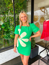 Load image into Gallery viewer, Kirsten Flower Cut Out Mini Dress- Green
