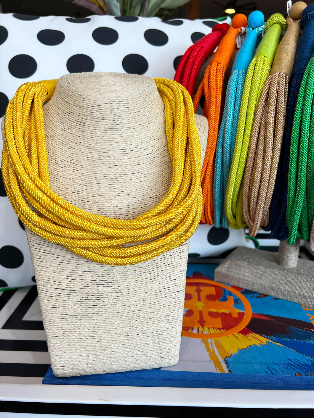 Chunky 8 Strand Rope Necklace- Yellow
