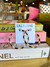 Load image into Gallery viewer, Gold Beaded Wire Wrapped Hoop Earrings

