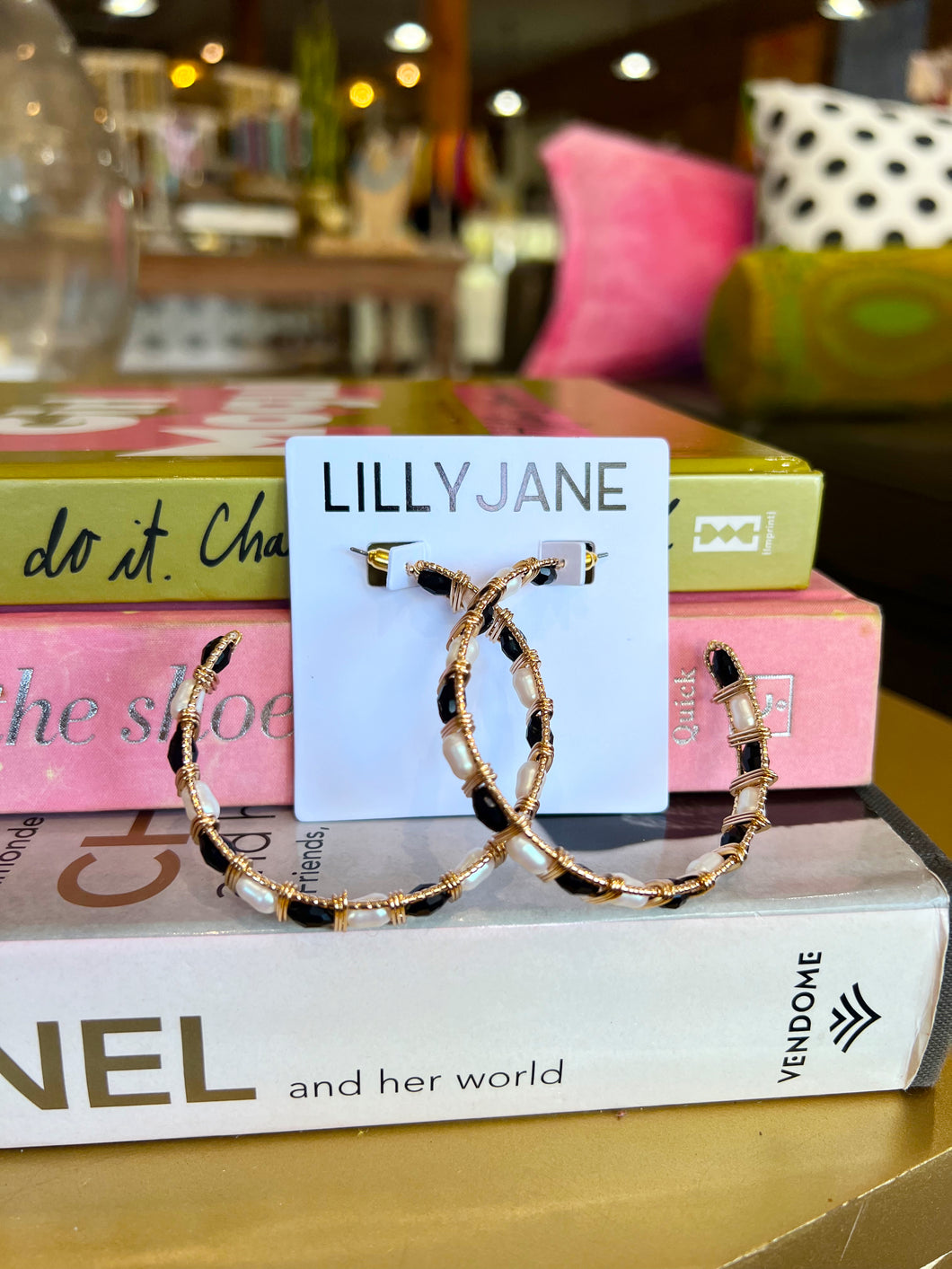 Gold Beaded Wire Wrapped Hoop Earrings