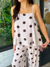 Load image into Gallery viewer, Peyton Polka Dot Flowy Pant Set- Brown Multi
