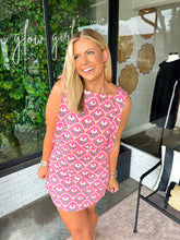 Load image into Gallery viewer, Leslie Floral Motif Bow Mini Dress- Pink

