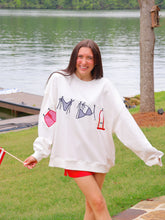 Load image into Gallery viewer, Grace Bikini Embroidered Sweatshirt - White
