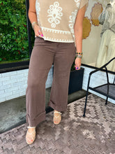 Load image into Gallery viewer, Stassie Ankle Length Wide Cuff Pants - Brown
