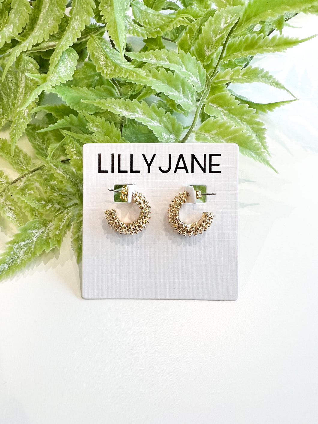 Gold Ball Textured Dainty Hoops
