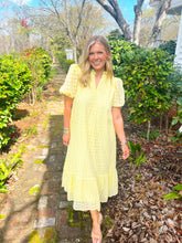 Load image into Gallery viewer, Emerson Eyelet Puff Sleeve Midi Dress- Yellow
