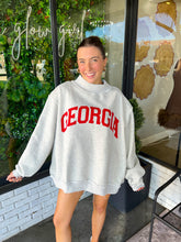Load image into Gallery viewer, Georgia Reversible Mock Neck Sweatshirt - Heather Grey
