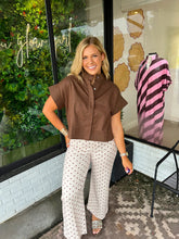 Load image into Gallery viewer, Lawson Polka Dot Printed Wide Leg Pants- Cream/Brown
