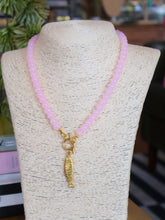 Load image into Gallery viewer, Glass Beaded Fish Toggle Necklace - Light Pink
