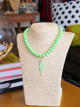 Load image into Gallery viewer, Stripe Beaded Ball Fish Necklace- Lime Green Multi
