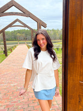 Load image into Gallery viewer, Laura Side Embellished Top- White
