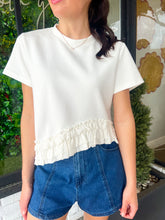 Load image into Gallery viewer, Rhodes Asymmetric Ruffle Hem Top- White
