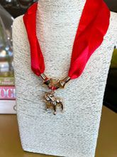 Load image into Gallery viewer, Bulldog Charm Scarf Necklace - Red
