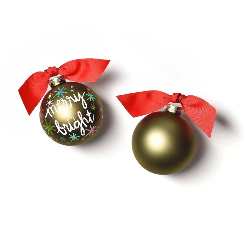 Merry & Bright Glass Ornament