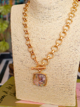 Load image into Gallery viewer, Gold Stone Pendant Toggle Necklace - Abalone
