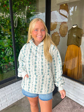 Load image into Gallery viewer, Lane Floral Printed Oversized Hoodie - Grey/Blue
