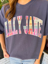 Load image into Gallery viewer, Lilly Jane Plaid Printed Graphic-Navy
