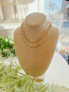 Worn Gold Chain Layered Necklace
