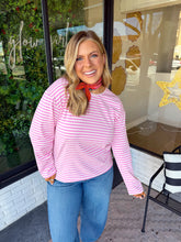 Load image into Gallery viewer, Ainsley Luxe Soft Stripe Top - Pink/Cream
